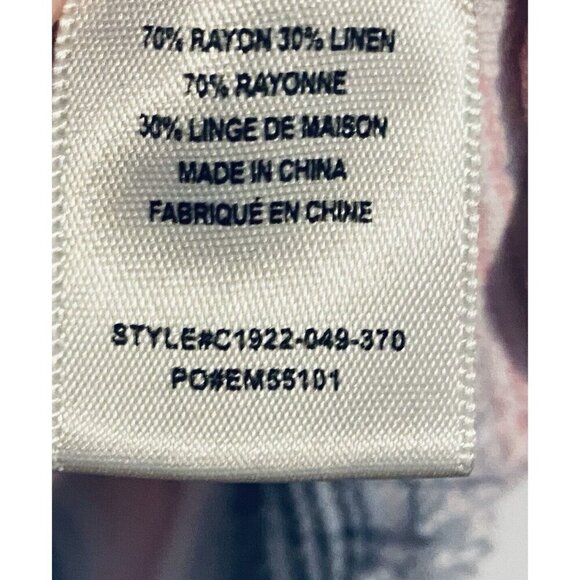 Anthropologie Cloth and Stone Dress Womens Medium Striped Linen Blend Fringe Hem - Picture 7 of 7